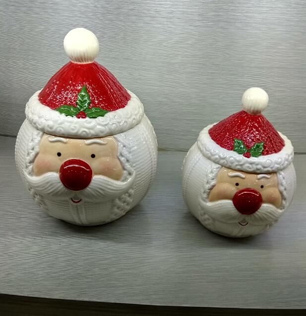 Red Nose Sweater santa claus ceramic cookie jar