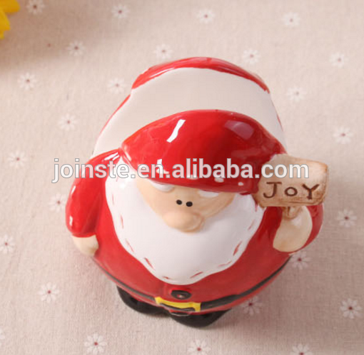 Custom Christmas santa shape ceramic napkin holder for restaurant Christmas decoration