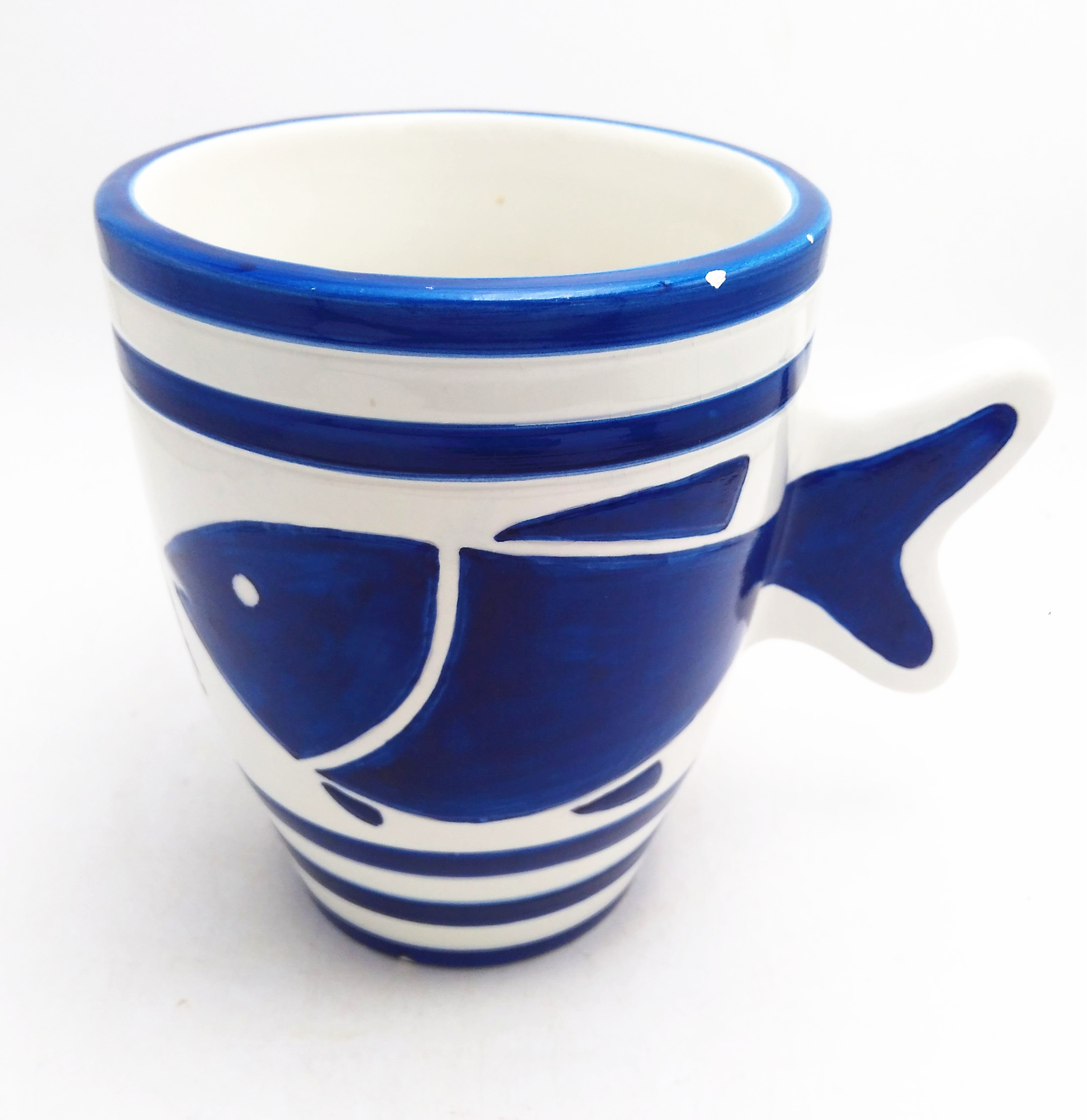 Crotia fish embossed  office mug ,small coffee mug