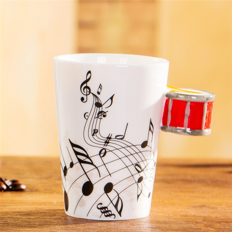 Bass Drum Handle Ceramic Coffee Mug cup, Custom musical instruments Mug