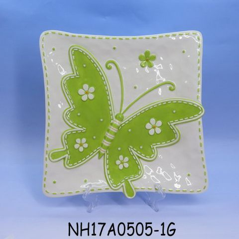 Butterfly Shape ceramic square plate,square dish