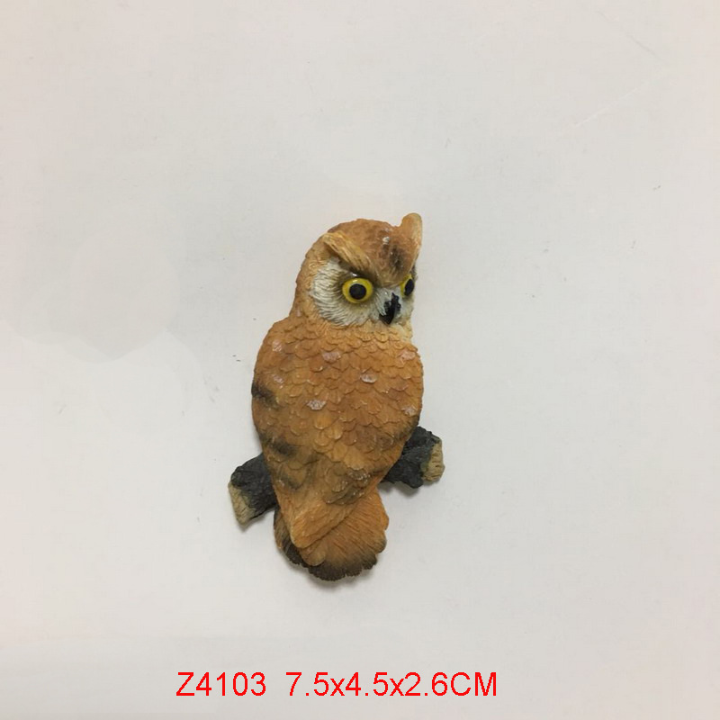 Pair of Small Poly Resin Owl Figurines Ornithology Owls