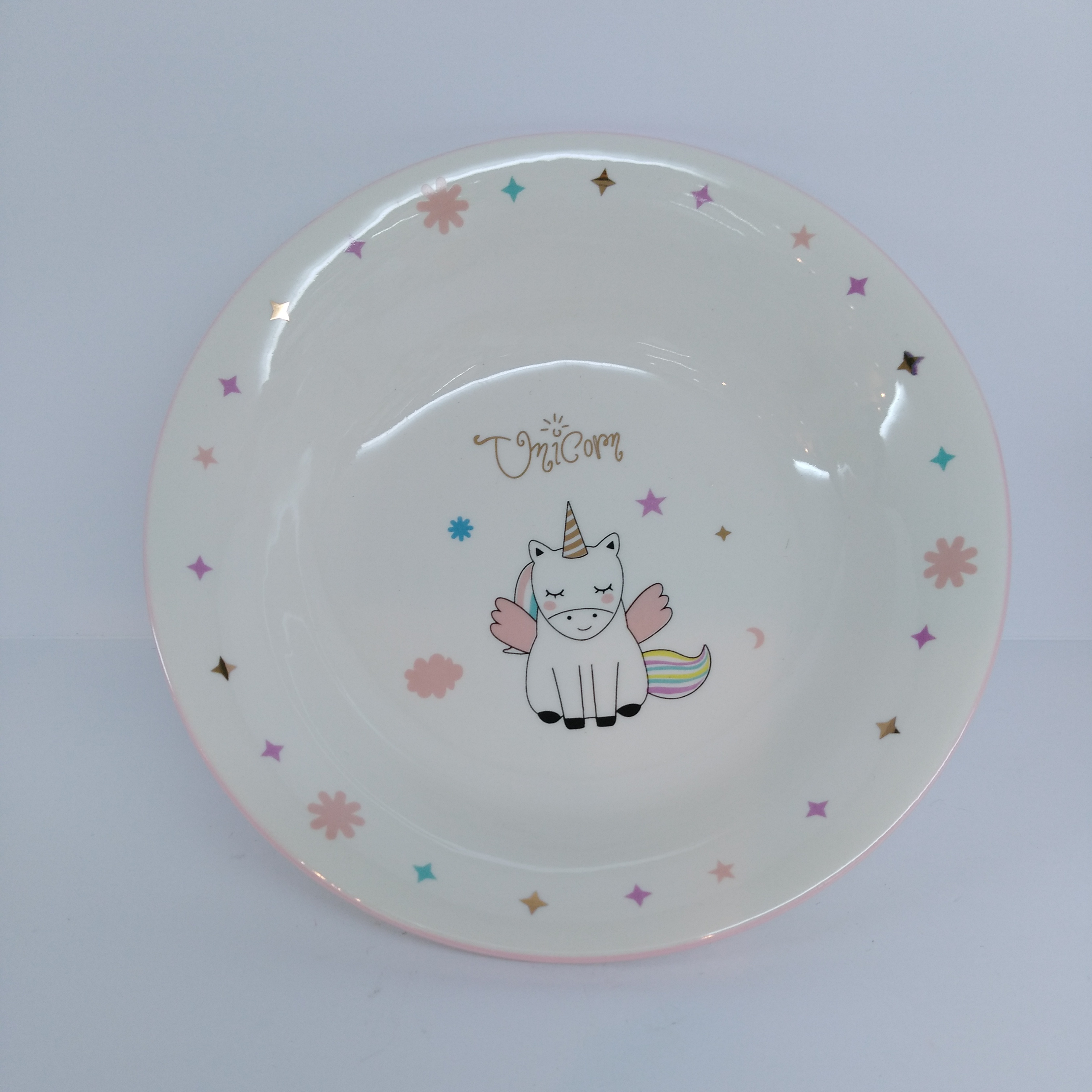 Unicorns Ceramic Dinner Plates (Set of 4) (Personalized)