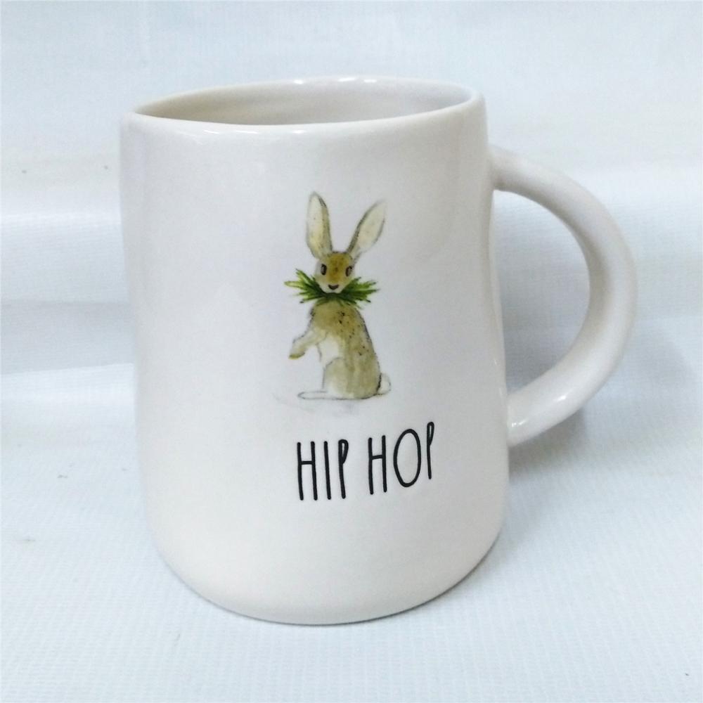 Ceramic  white  coffee mug  cheap HIP HOP   Handgrip  coffee milk mug