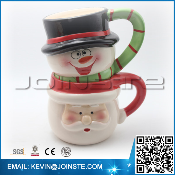 Christmas Ceramic mug with lid and handle