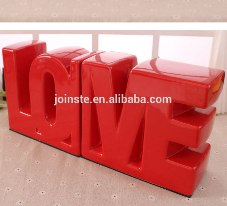 Custom ceramic love letter shape room decoration wedding decoration