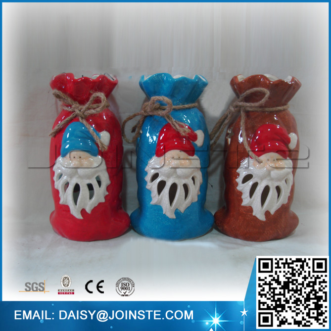 Santa sacks candle holder