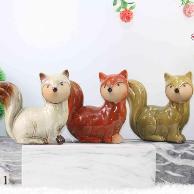 Ceramic Fox figurine for Home,antique ceramic figurines,fox figurines for sale