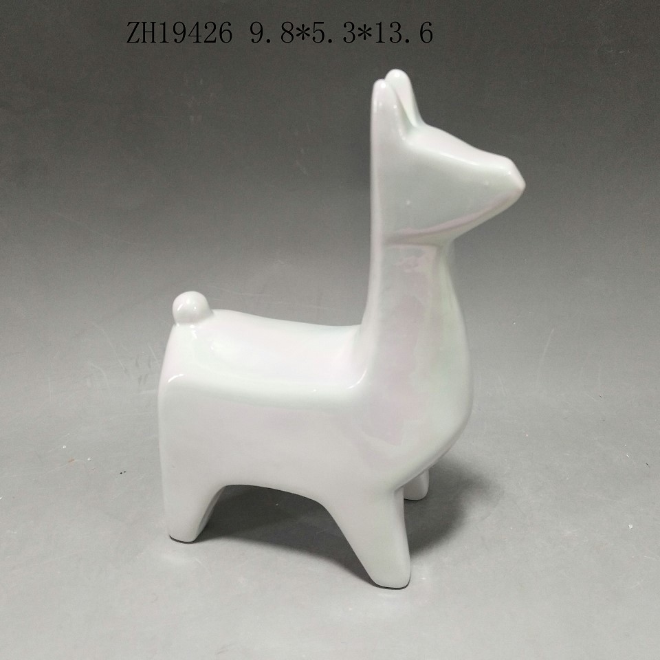 White Porcelain animal Llama figurine ceramic alpaca decoration