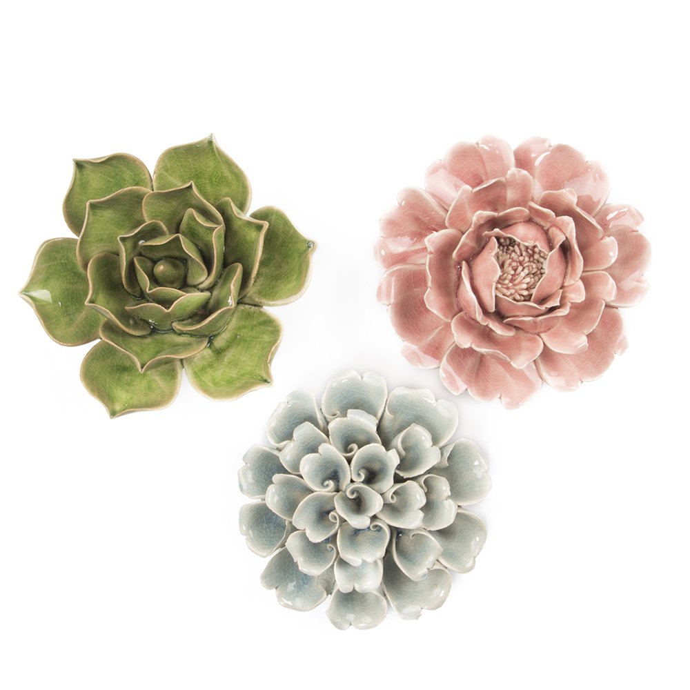 Ceramic Decorative Flowers, Handmade Exquisite Miniature Works of Art, Mini Flowers for Table Top and Wall Hanging