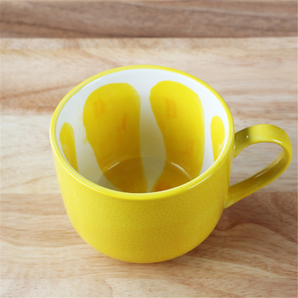 Ceramics Fruit Shape Large Capacity Coffee  Mug Teacup Oatmeal Cup –  Lemon