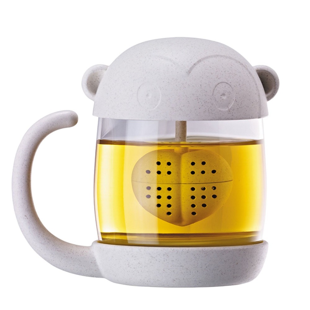 2018 Cartoon animal mug Cute Monkey Glass Cup Tea Mug With Fish Tea Infuser Strainer Filter