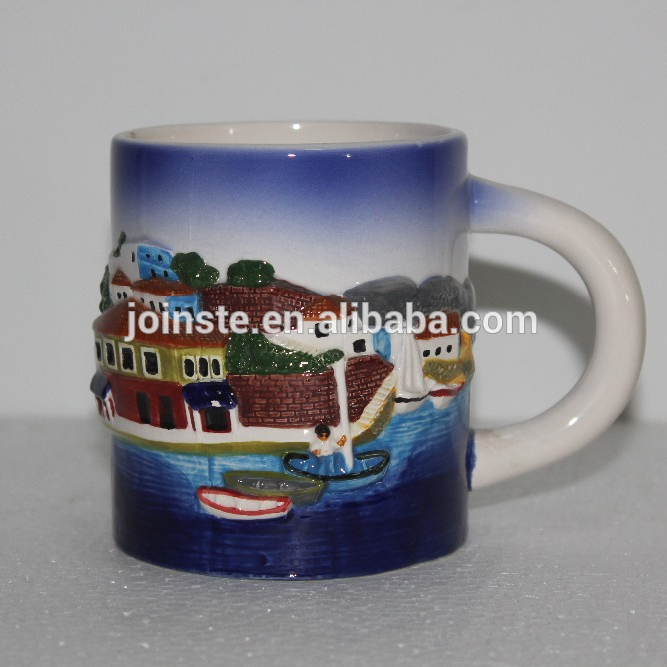 Colorful tasty 3d landscape painted ceramic tea mug