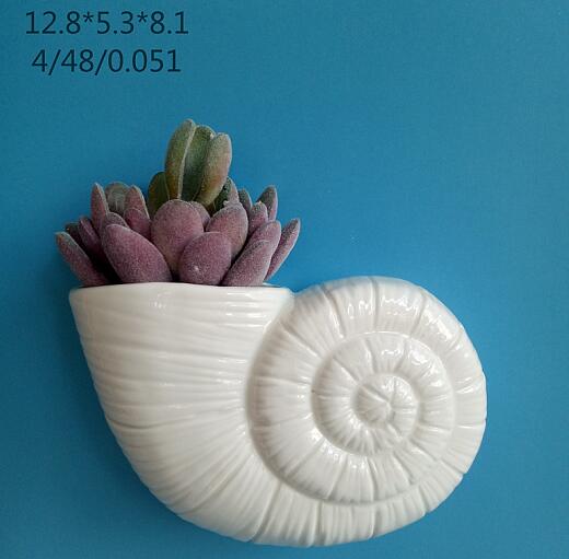 Wall-mounted Spiral Shell Decorative Vase Wall Hanging Hydroponic Plants Holder Bottle Flower pot for Home Garden