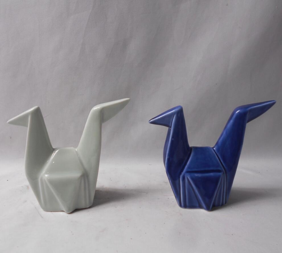 Custom Home Decorations, Porcelain Paper Cranes,Ceramic Origami Bird,pottery animal