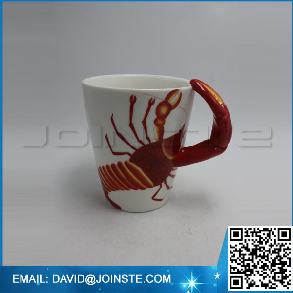 Crawfish shaped ceramic coffee mug