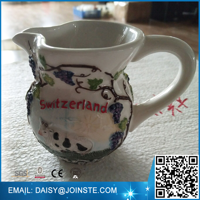 Switzerland mug 3D textured mug in ceramic,decorative ceramic mugs