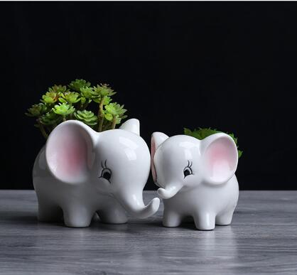 Outdoor gardening creative ceramic elephant art flower pot