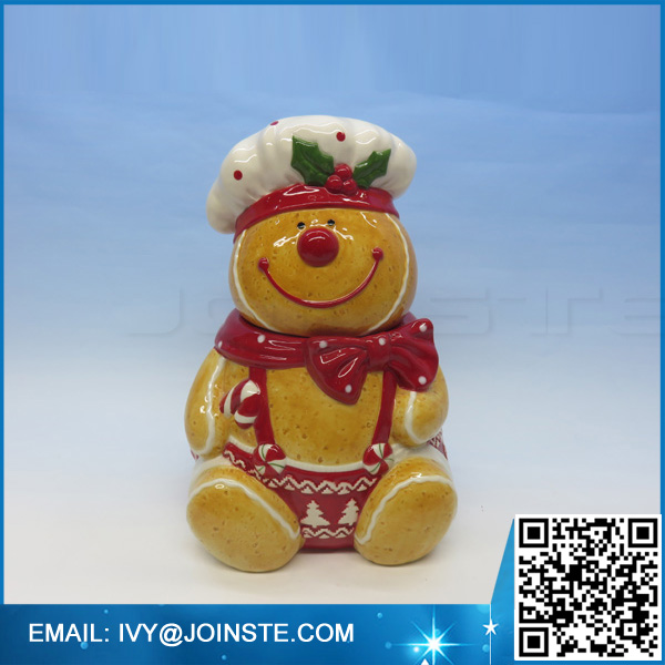 gingerbread man jar for kids Christmas ceramic candy cookie jar