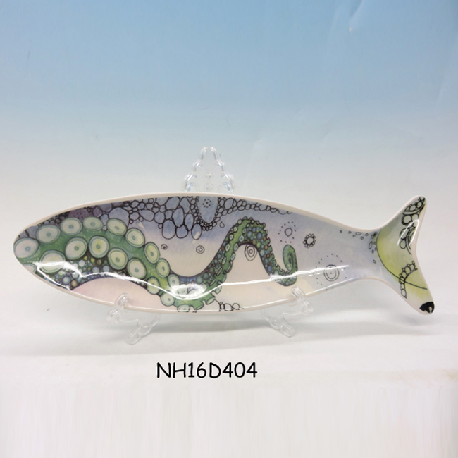 Ceramic Dinner Plate Fish Shape Dinnerware Kitchen Crafts Creative Dish