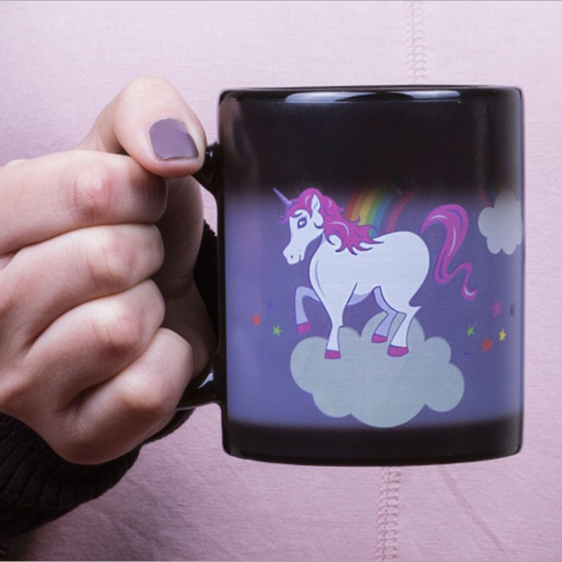 Logo Color Changing Unicorn Ceramic Coffee mug Cup