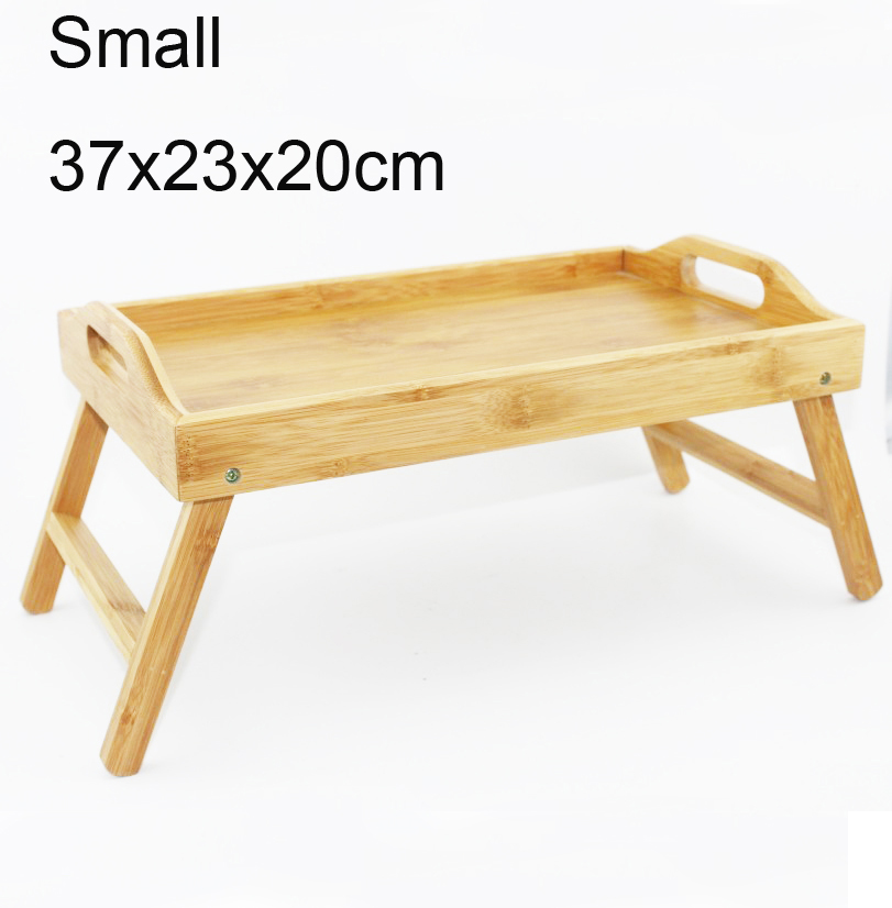 Bed Tray Table with Folding Legs,Serving Breakfast in Bed or Use As a TV Table, Laptop Computer Tray,  Bamboo