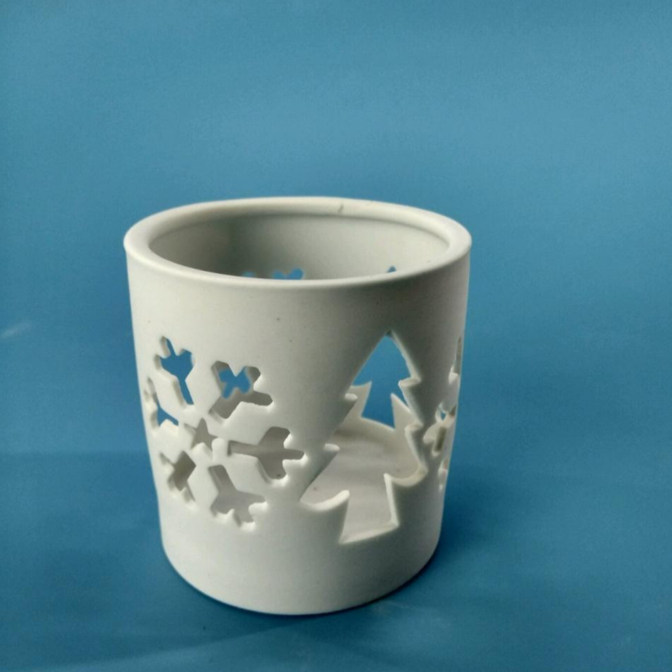 Ceramic Candle Holder Cutest Pottery Home Warmer Lantern Tea Light, Christmas Tree