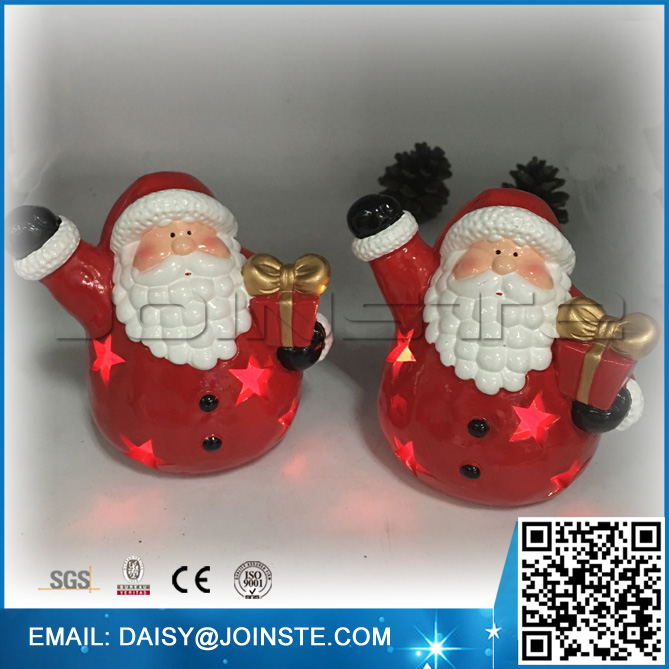 2017 popular mini ceramic flash santa