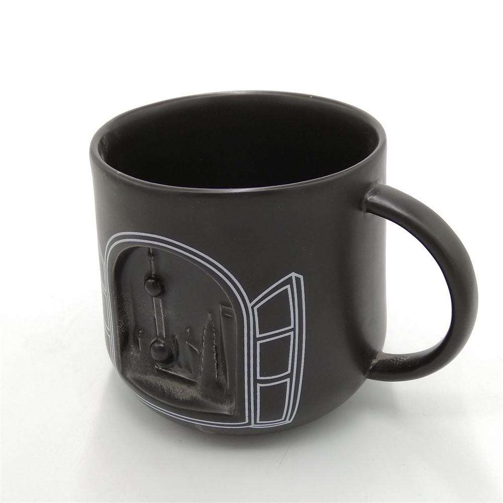 11 oz cups  porcelain  matte  black  coffee  mug simple modern mug with handle