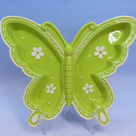 Butterfly shape ceramic pie plate wholesale, Custom Accept