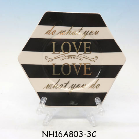 Black and white geometric wedding ceramic dishes