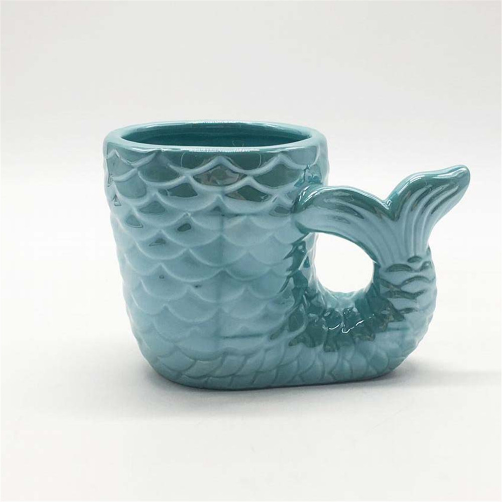 Mermaid tail shape  mugs  novelty  hand painted ceramic  coffee mug  tea mug  water mug