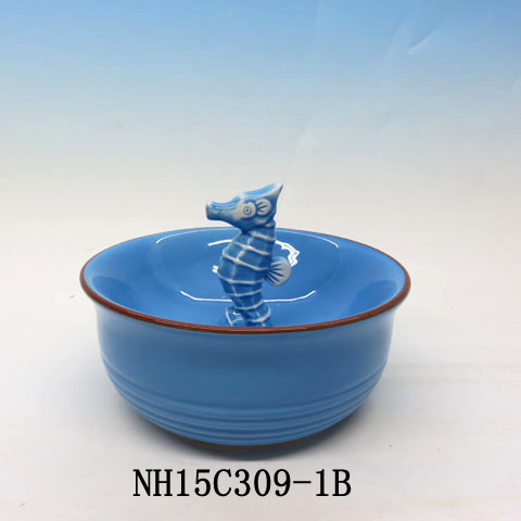 Ceramic Seahorse Fig Serving Bowl, Custom animal shape