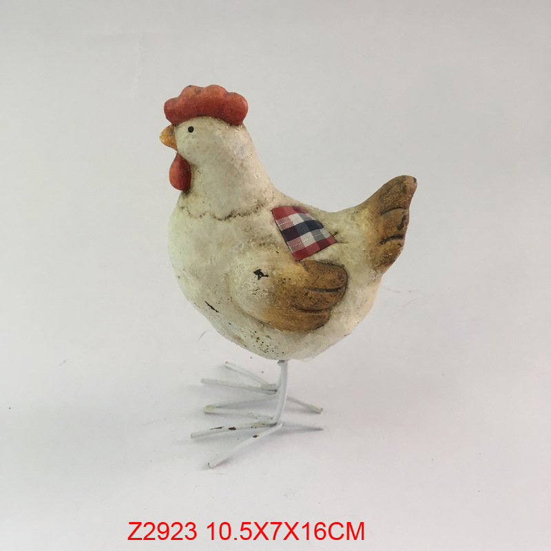 White Chicken polyresin Hen Figurine