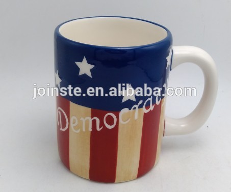 Customized flag painting ceramic milk mug