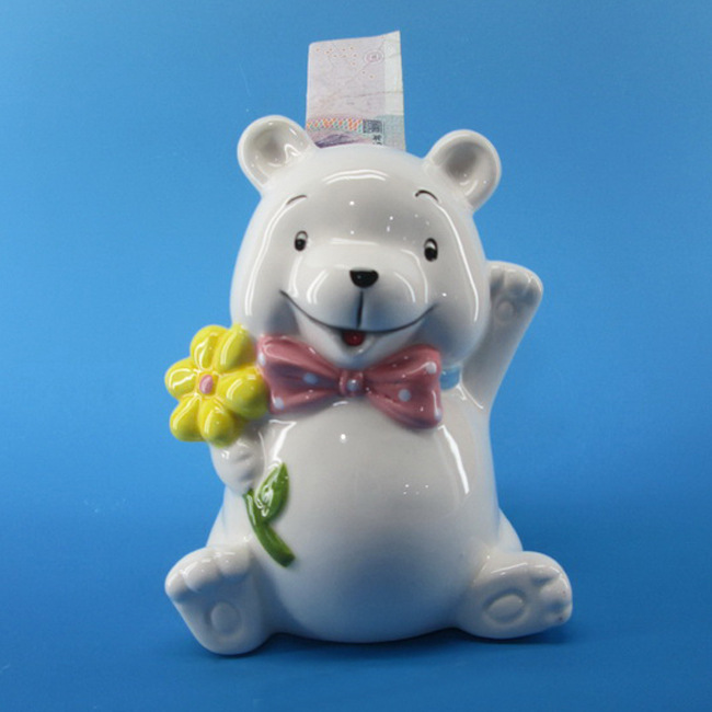 Custom made Ceramic Coin bank, Money box, Piggy, Cute Bear