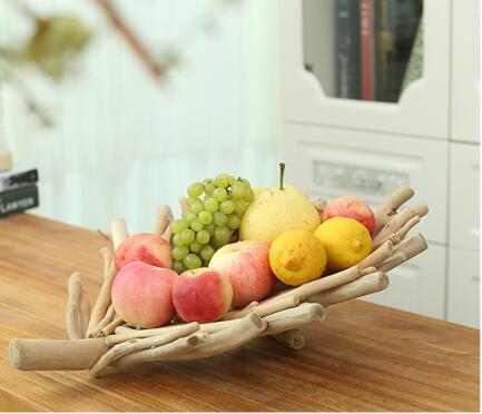 Natural driftwood fan design basket ,fan design fruit plate