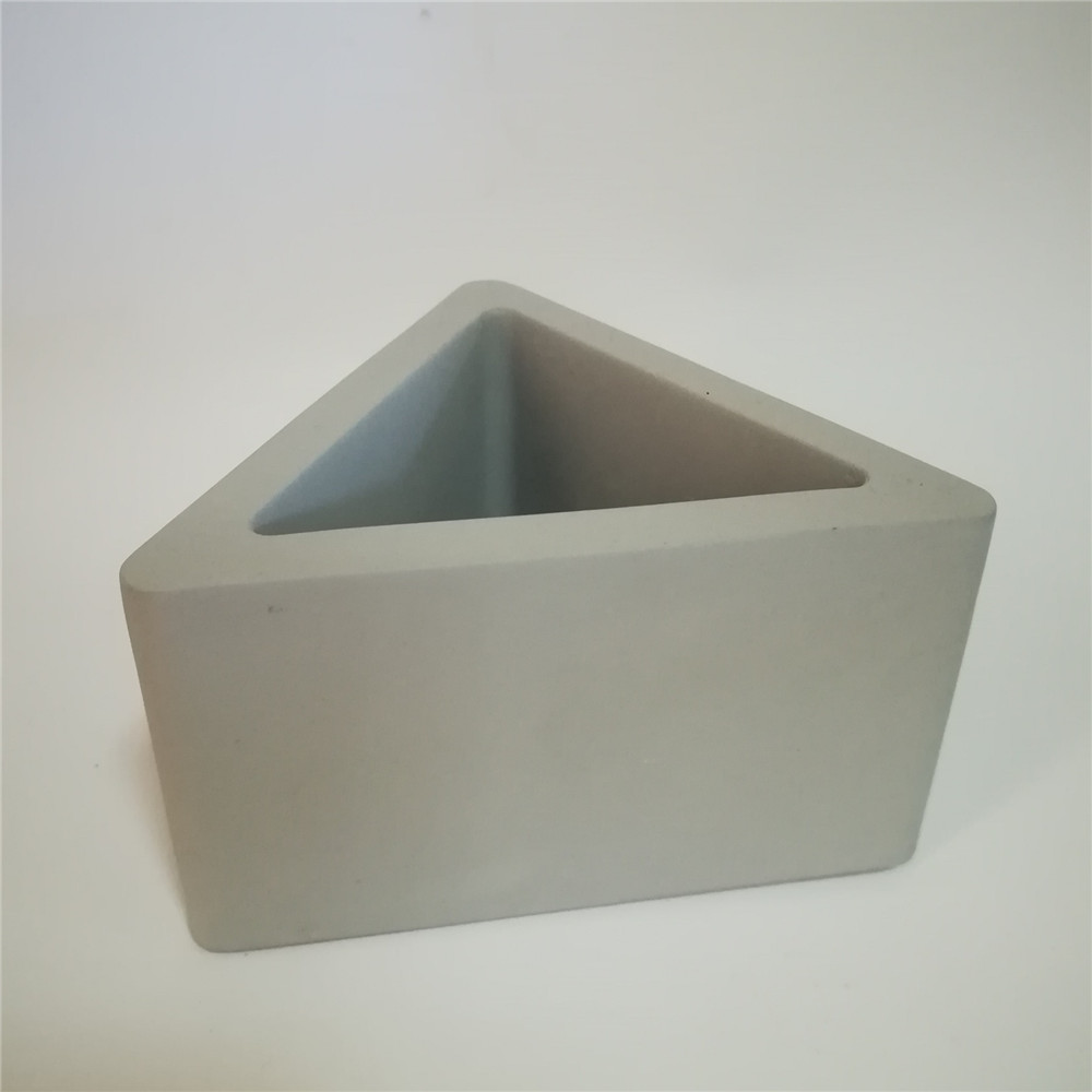 6-inch Triangular Cement Succulent Planter Pot, Grey Modern Decorative Cactus Container