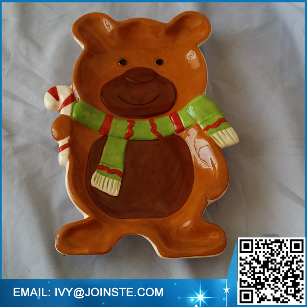 Bear shape dinner plates , wholesale ceramic dinner plates dinnerware