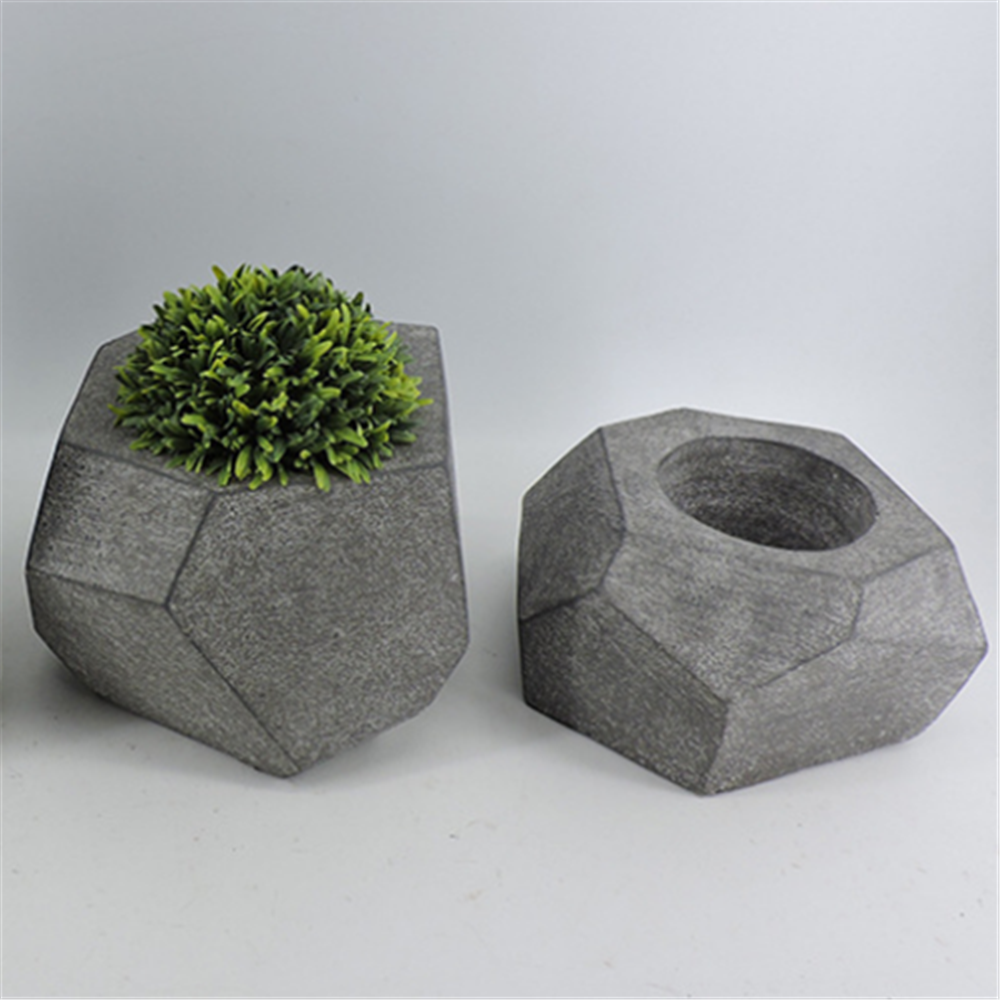 Geometric Cement-Tone Succulent Planter Bowl Mini balcony decoration flower pots