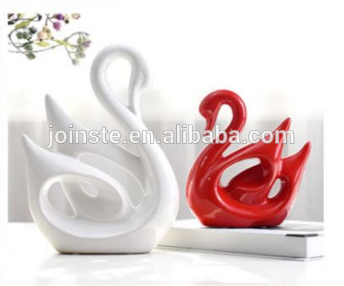 Custom ceramic Cygnus shape home decoration garden decoration