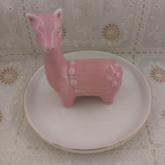 Alpaca Ceramic Ring Dish, Trinket Dish, Custom accept