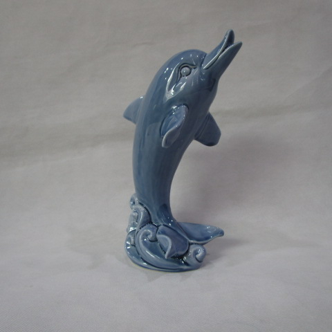 Ceramic Dolphin Figurine Miniature Hand Painted