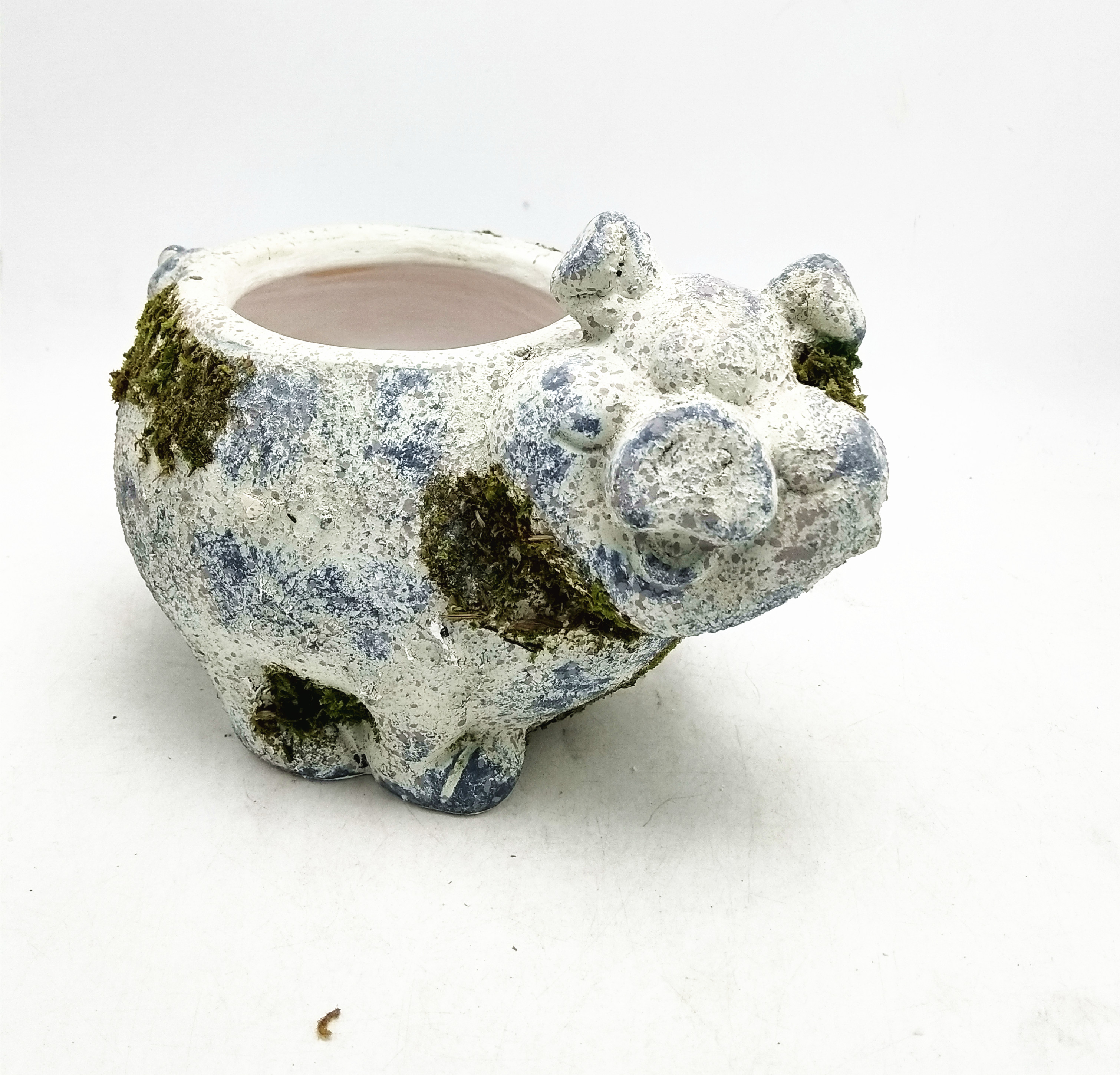 Ceramic shabby looking pig shaped planters