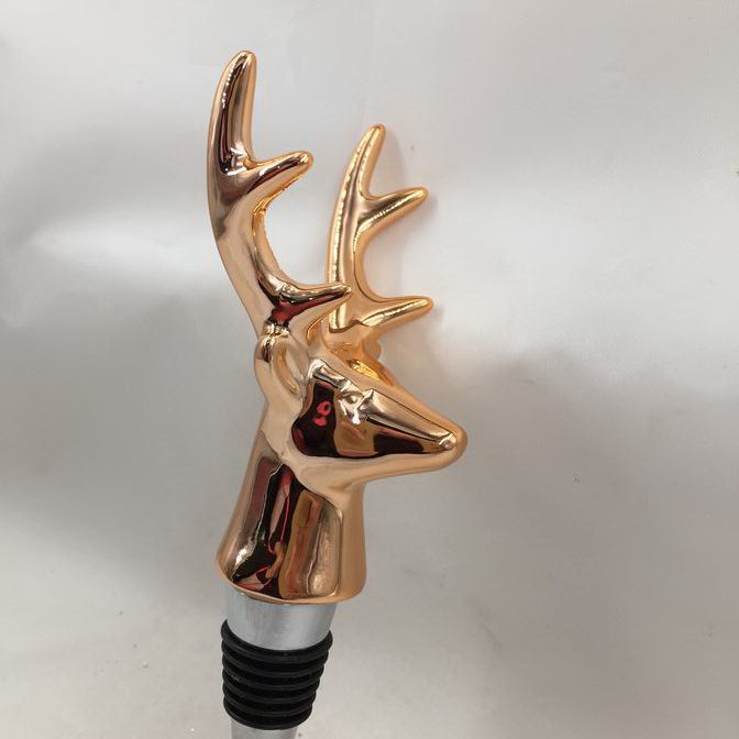 Champagne bottle party Deer Topper,reindeer wine bottle plug,deer Cork Bottle Topper,deer head Wine Bottle Stopper