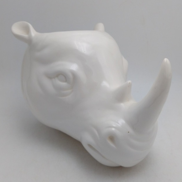 plain white ceramic rhinoceros shaped wall flower pot handmade home garden decoration flower pot