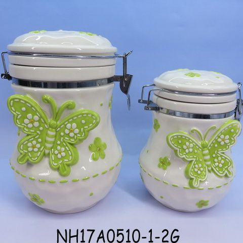 Butterfly Shape Ceramic Honey Jar,mini honey jar,jar for honey