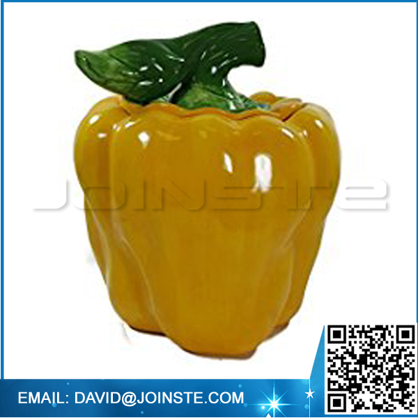 Bell Pepper Ceramic Cookie Jar Large Yellow