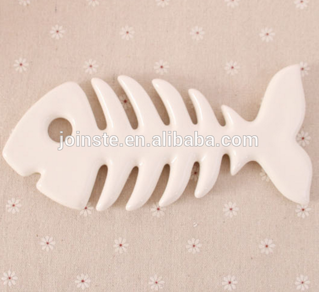 Custom ceramic white fish bone wall decoration house decoration pieces