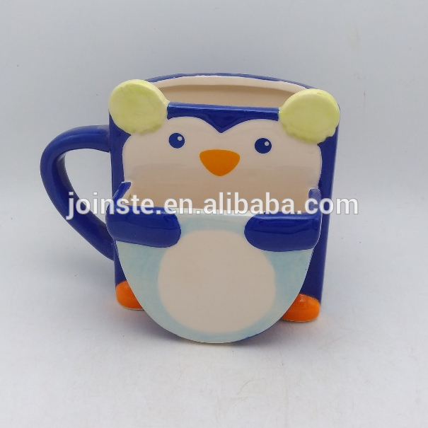 Blue cute shaped biscuit ceramic coffee mug